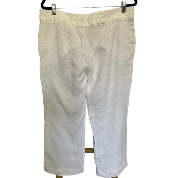 Zara Linen Pants Wide Leg Drawstring Loose Fitting Pants White Size XL - Picture 4 of 10